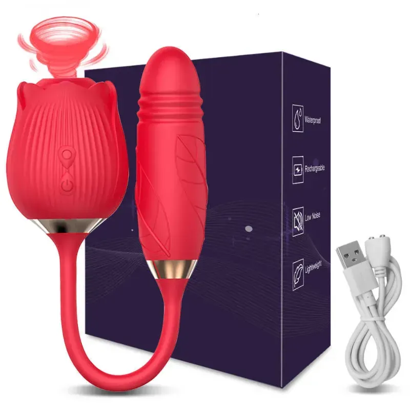  Vibrador Rosa Deluxe – Succión + Inserción ..... El mejor para Regalo