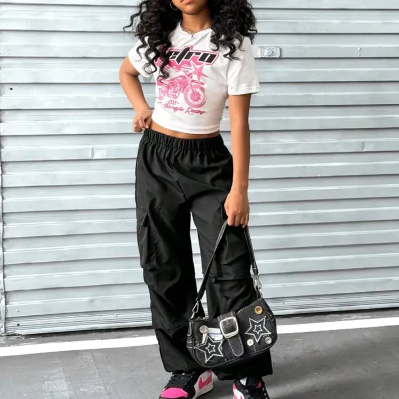  Conjunto de blusa y pantalón — Negro/ Blanco