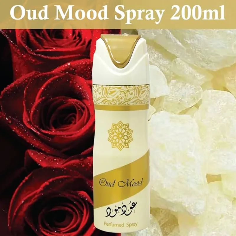 Lattafa Oud Mood Desodorante perfumado en aerosol,