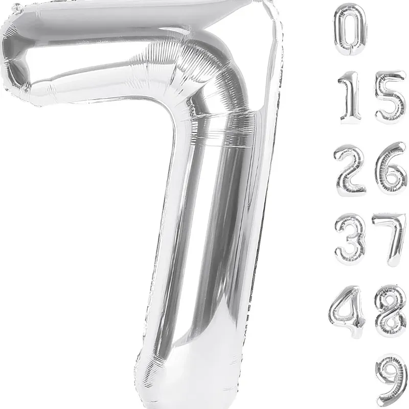 Globo foil número 7 plateado