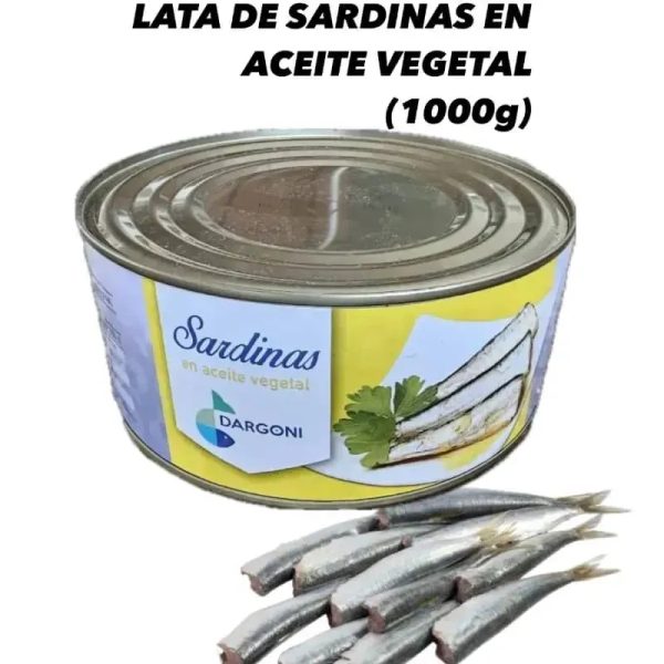 Lata de sardinas en aceite vegetal 1kg Dargoni