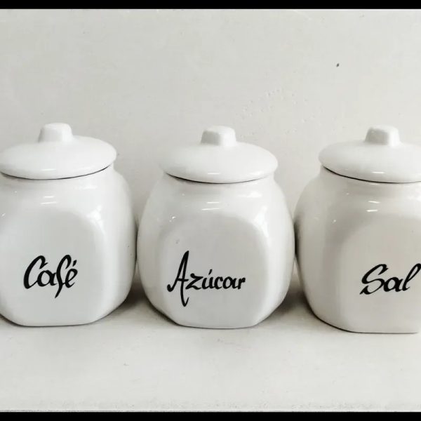 Set Recipientes Sal, Azúcar y Café  ( 3 unidades)