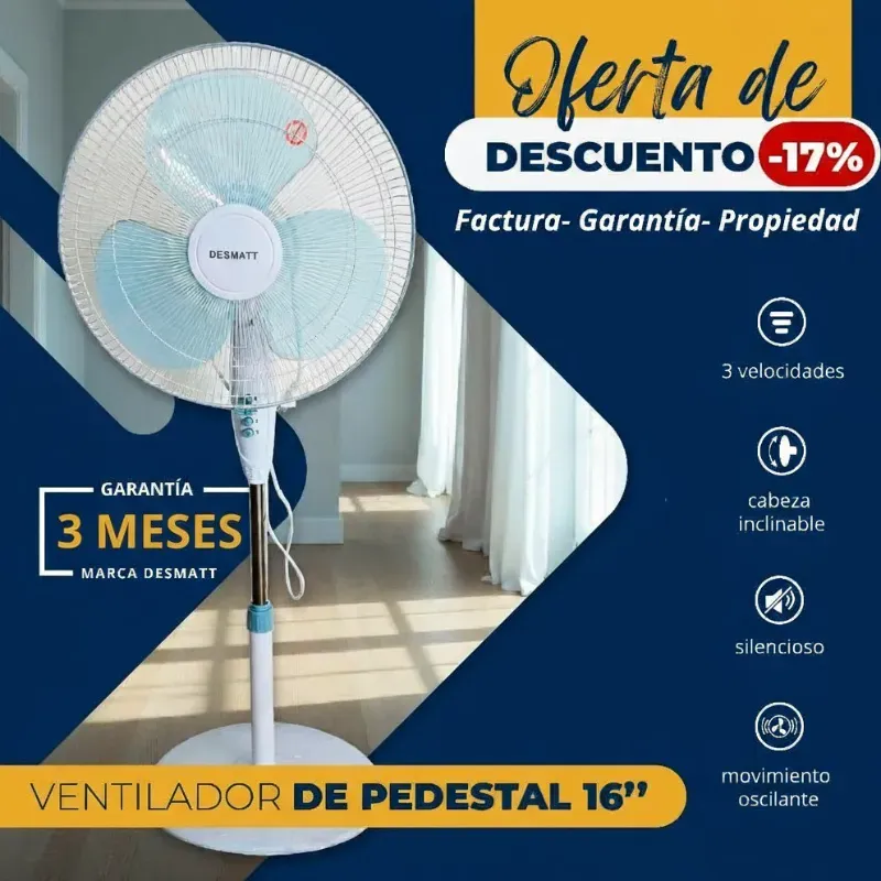 VENTILADOR DE PEDESTAL 16" DESMATT (VPT)
