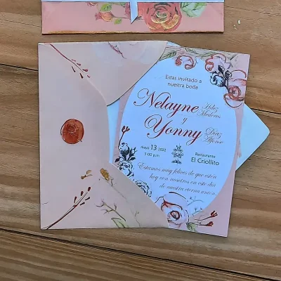 Invitación salmón de rosas