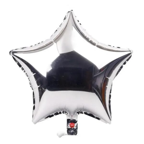 Globo de estrella plateado de 10"