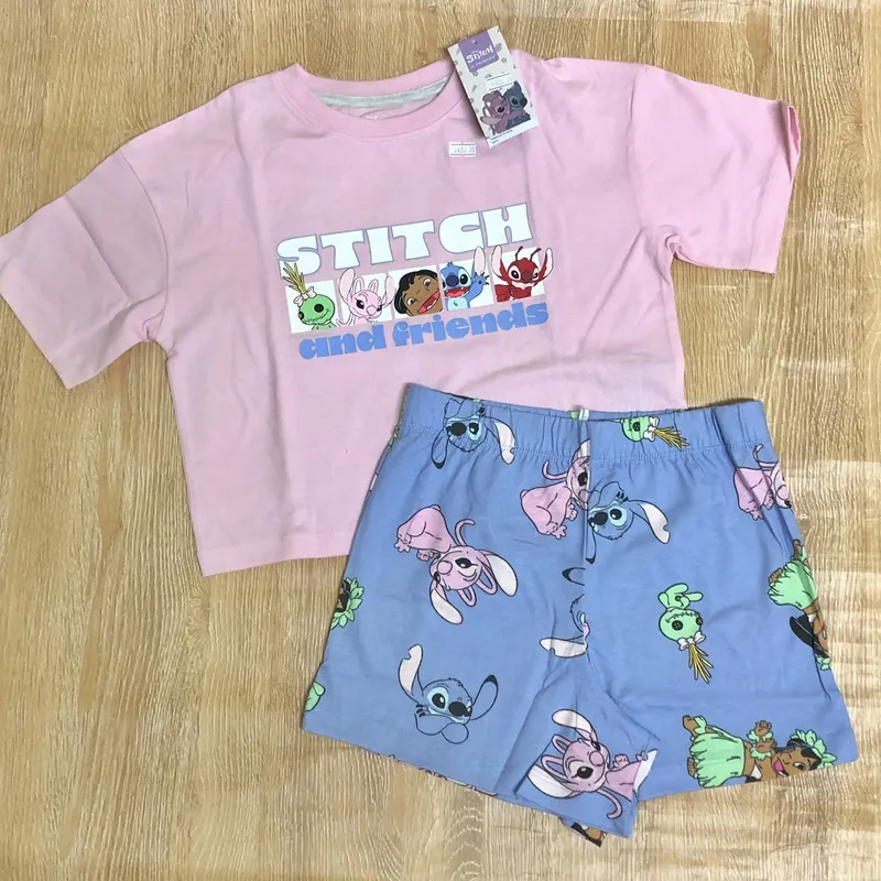 Conjunto con Stitch color rosado y azul