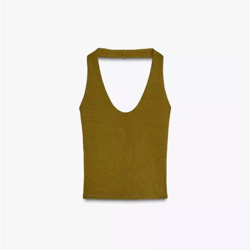 Top Halter Verde Olivo