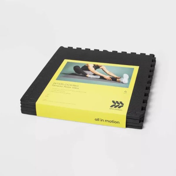 Baldosas de Piso Fitness Interlock – Pack de 4 (60 × 60 cm | 1.9 cm Grosor)