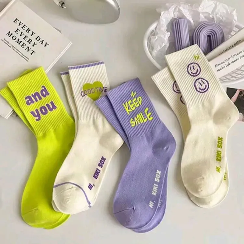 Calcetines de tubo medio/ Smile