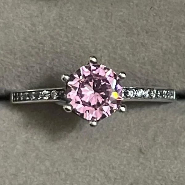 Anillo piedra rosada