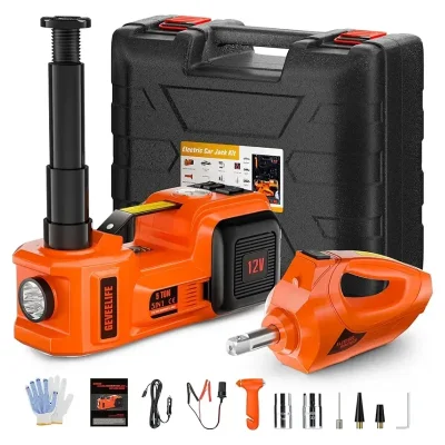 GATO ELÉCTRICO 3 EN 1 CON COMPRESOR DE AIRE (12V) Y LLAVE DE IMPACTO (VPT)