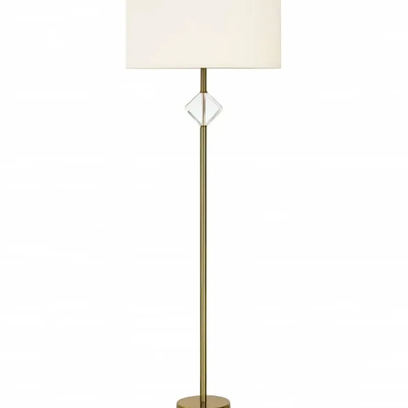 Lampara de Piso - Cuerpo dorado y cubo
