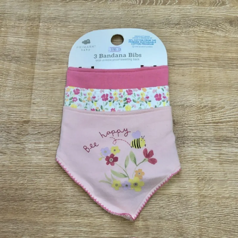 Pack de 3 baberos color rosa