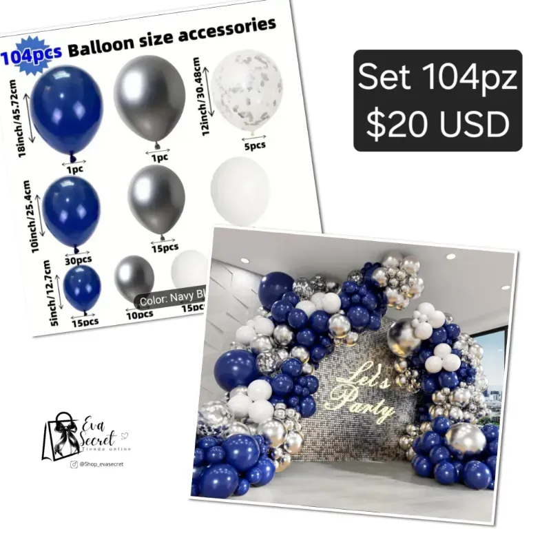 Set 104pz de globos para cumpleaños