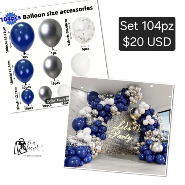 Set 104pz de globos para cumpleaños