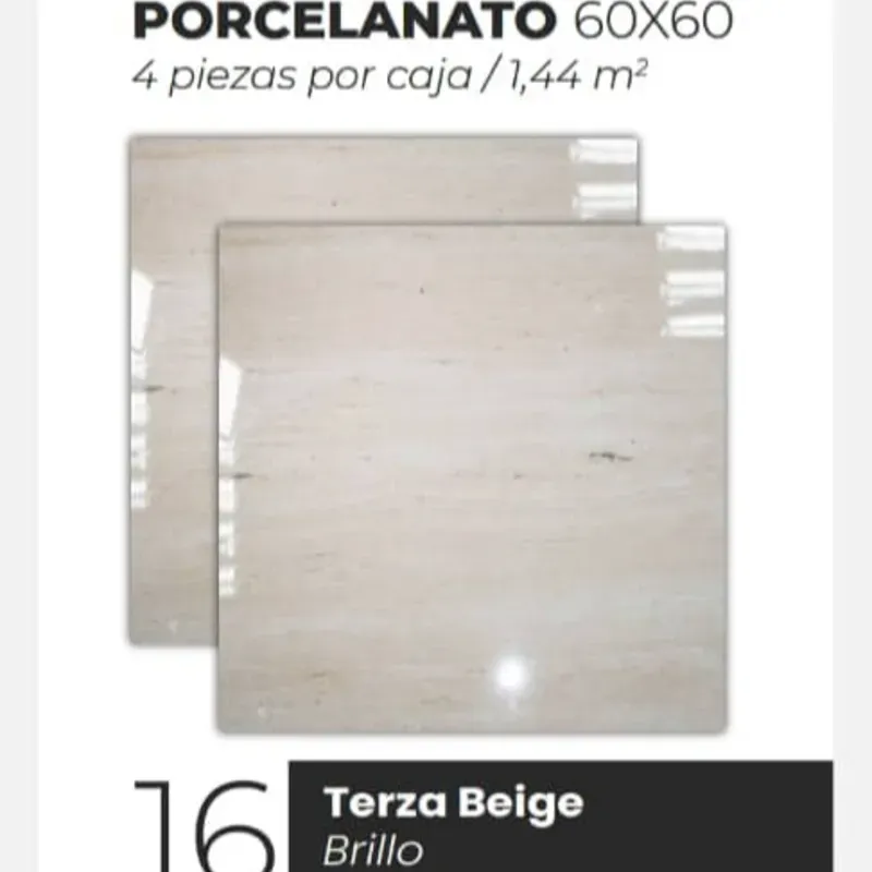 Losas Porcelanato Brillo Terza Beige