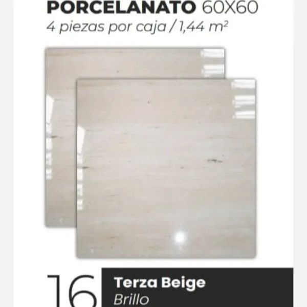 Losas Porcelanato Brillo Terza Beige
