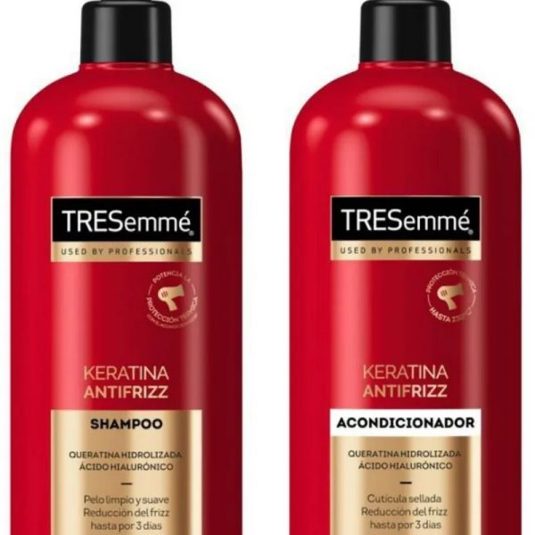 Shampoo y Acondicionador Tresemmé antifrizz keratina & ácido hialurónico 715 ml
