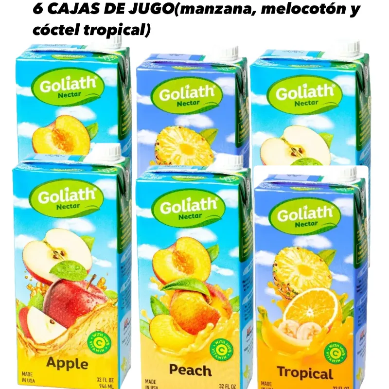 6 CAJAS GRANDES DE JUGO 