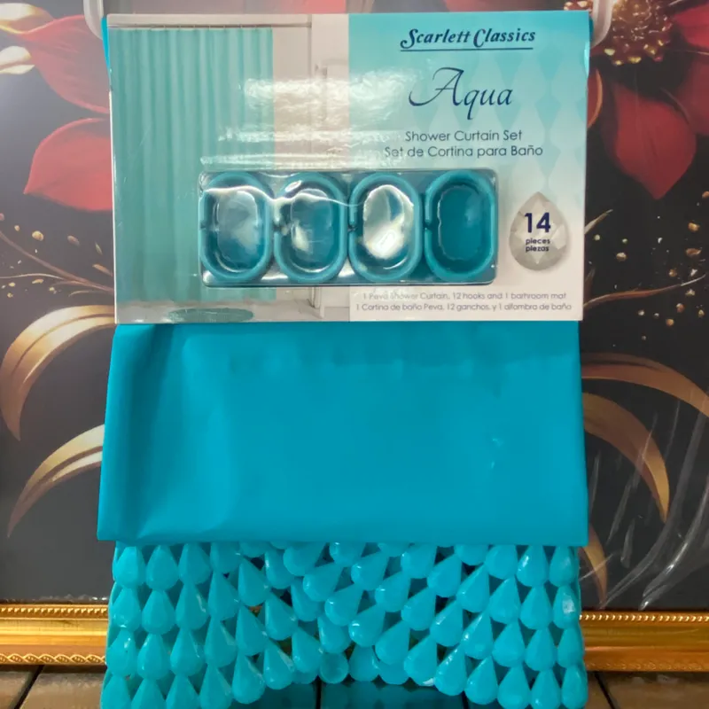 Set de Cortina de Baño y Anti-Resbalante