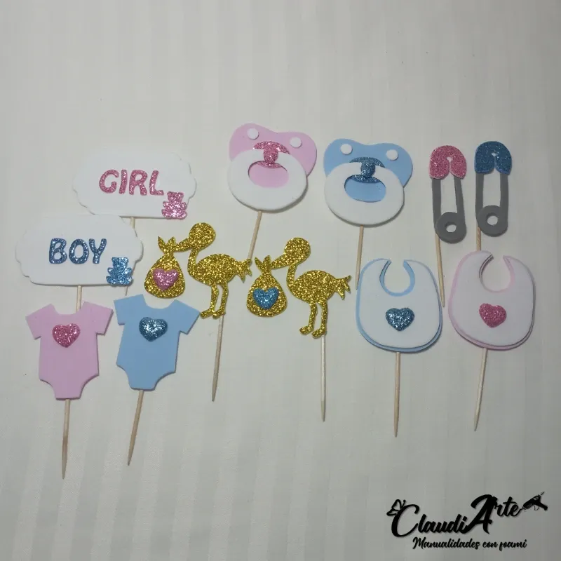 Minitopper para cupcake (Revelación de sexo)