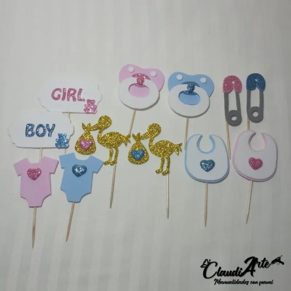 Minitopper para cupcake (Revelación de sexo)