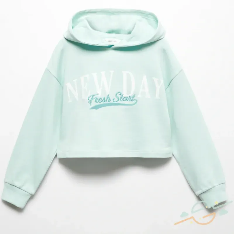 Sudadera verde crop MANGO