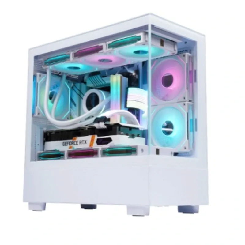 CHASIS DE CRISTAL TEMPLADO GAMING BLANCO CON 9 FANES Y CONTROLADOR RGB