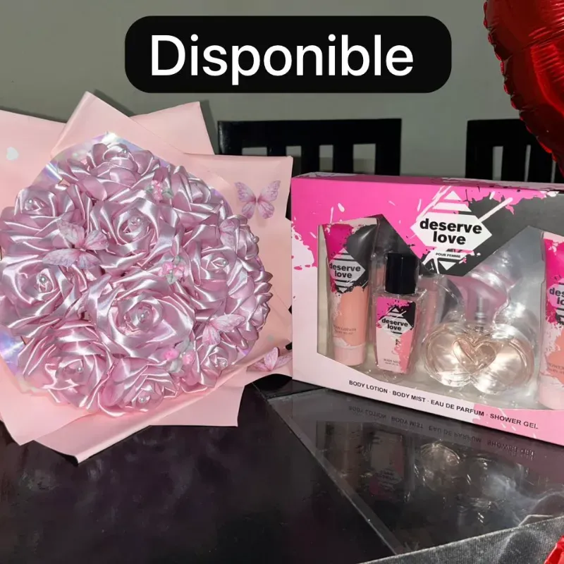 Ramo de Rosas y Set de perfumes