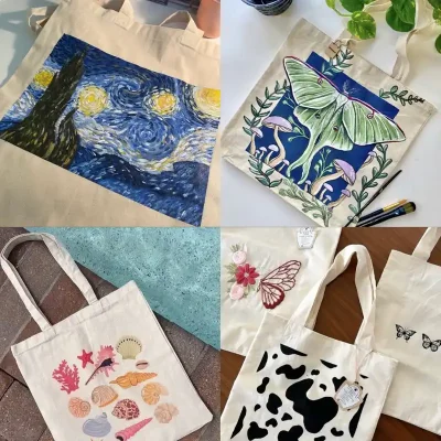Bolsas de lienzo pintadas a mano️