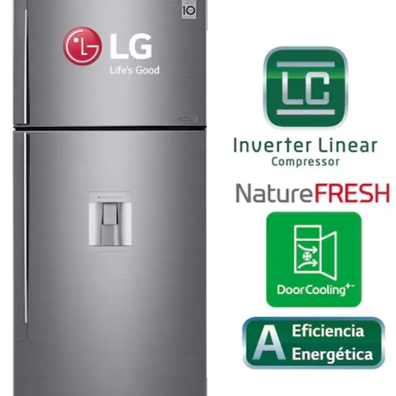 Refrigerador Top Freezer 19.3pᶟ(Gross)/ Smart Inverter ThinQ™ NatureFRESH™™ Dispensador Agua (GT51SGP)