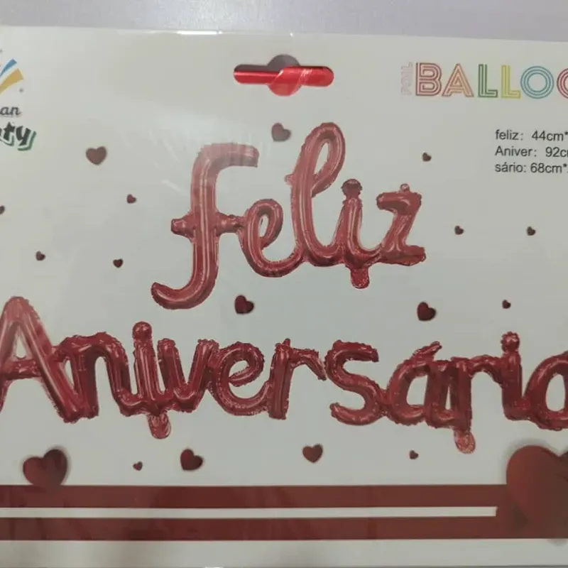 ‼️Cartel de globos Rojos - Feliz Aniversario‼️