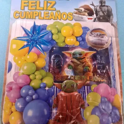 Set arco de globos "STAR WARS, BABY YODA"