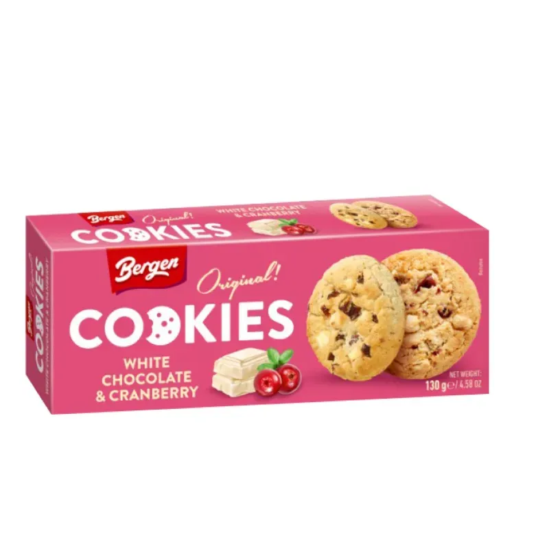 Galletas con Chispas de Chocolate Blanco y Arándanos Bergen - 130g