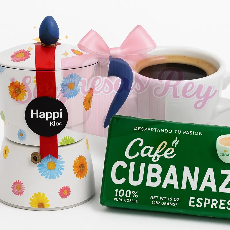 Cafetera y café