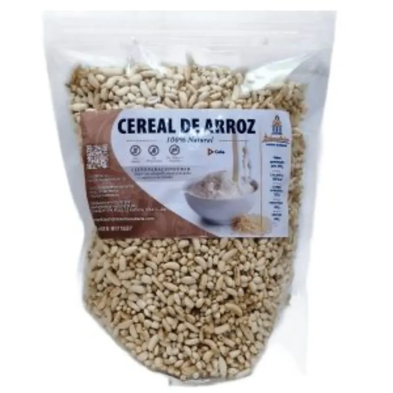 Cereal de arroz inflado entero