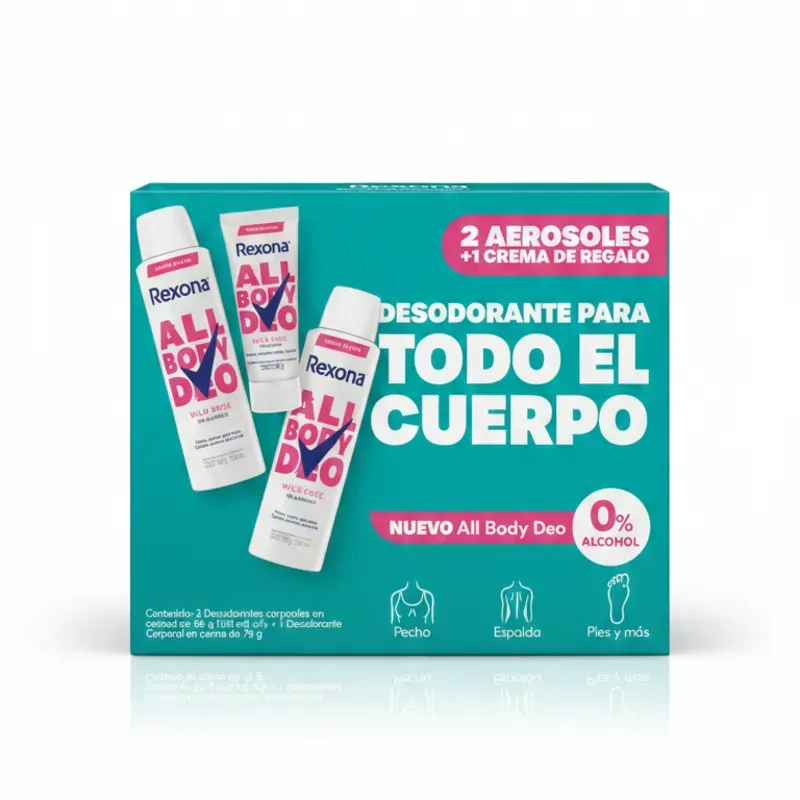 SET REXONA 3 EN 1 - FRAGANCIA WILD ROSE