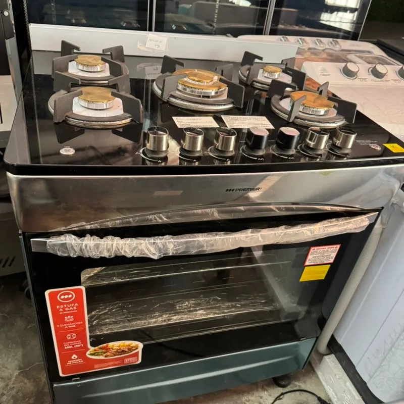 Cocina de 5 Quemadores con vidrio