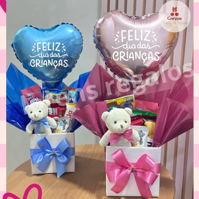 Caja de confituras y globo