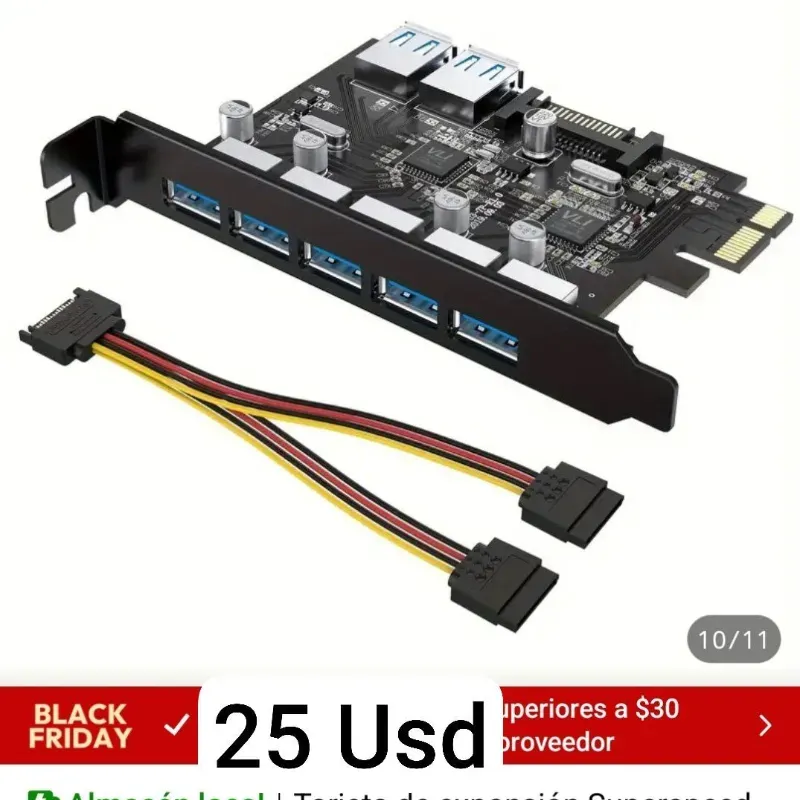 Tarjeta de expansión Usb 7 puertos