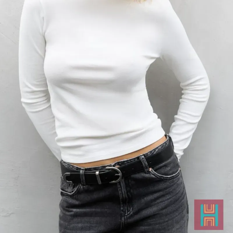 CAMISETA MANGA LARGA FRUNCE BLANCO 0042