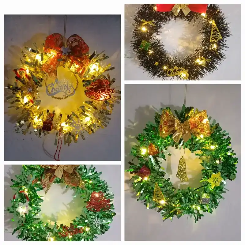 Coronas navideñas con luces 2500