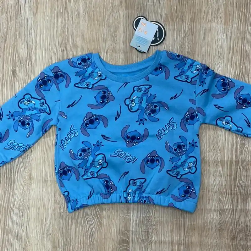 Abrigo azul con Stitch