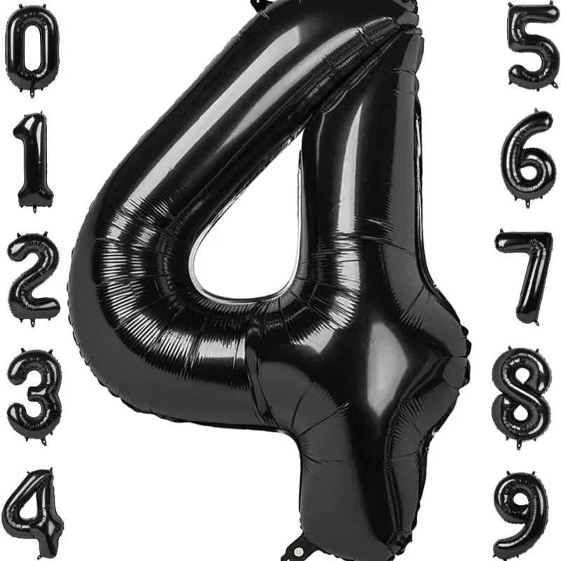 Globo foil número 4 negro