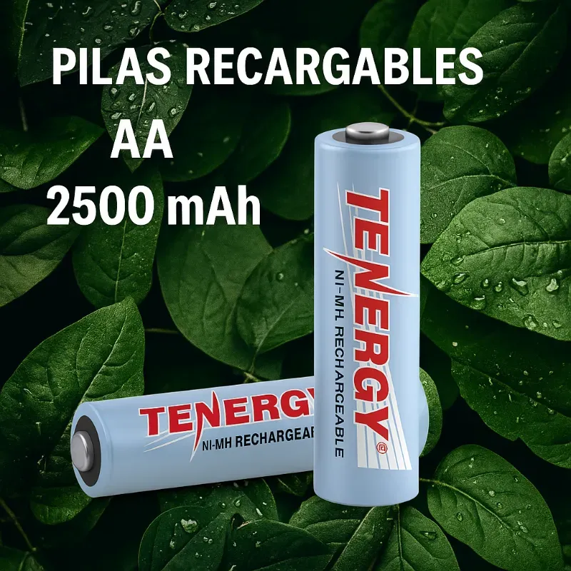  Pilas Recargables AA 2500 mAh TENERGY (2 Unidades)