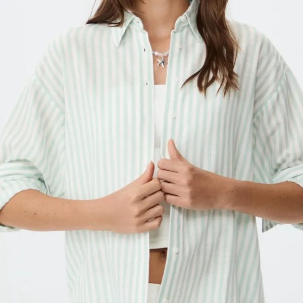 Camisa Fluida Efecto Lino