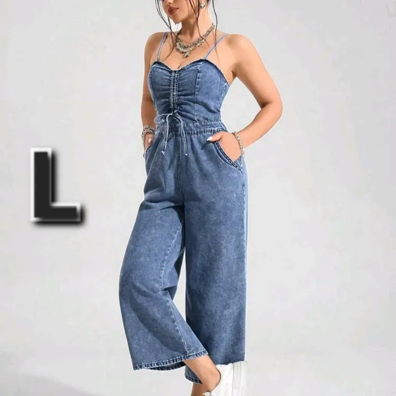 Mono Vaquero Casual de Pierna Anchas