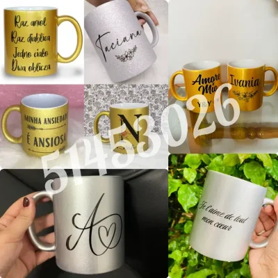 Jarras doradas y plateadas