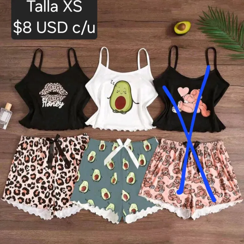 Set pijama short talla XS