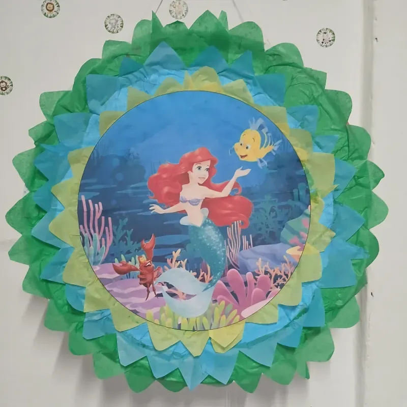Piñata redonda grande (Sirenita Ariel)